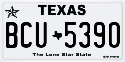 TX license plate BCU5390