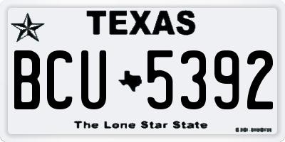 TX license plate BCU5392