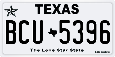 TX license plate BCU5396