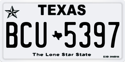 TX license plate BCU5397