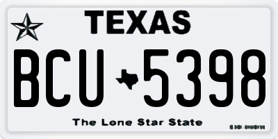 TX license plate BCU5398