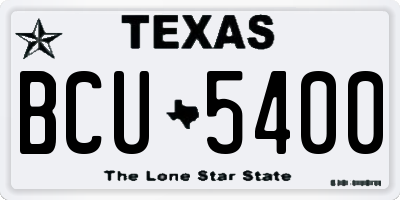 TX license plate BCU5400