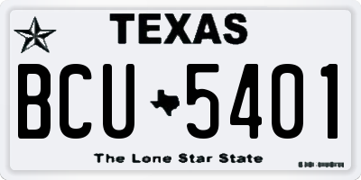 TX license plate BCU5401