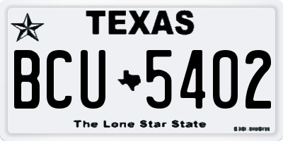 TX license plate BCU5402