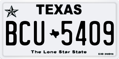 TX license plate BCU5409
