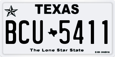 TX license plate BCU5411
