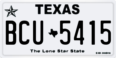 TX license plate BCU5415