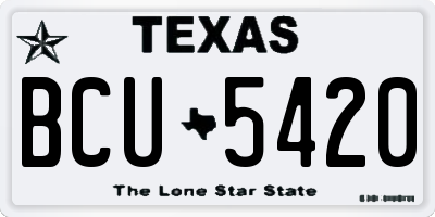 TX license plate BCU5420
