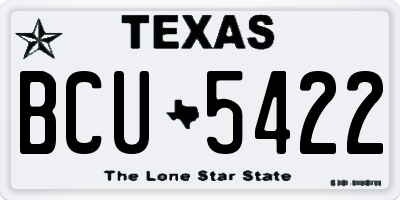 TX license plate BCU5422