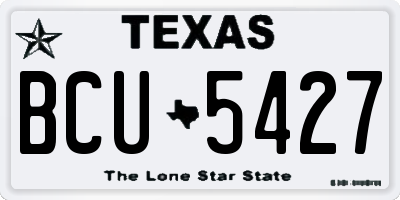 TX license plate BCU5427