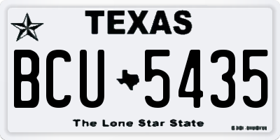 TX license plate BCU5435