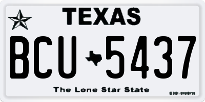 TX license plate BCU5437