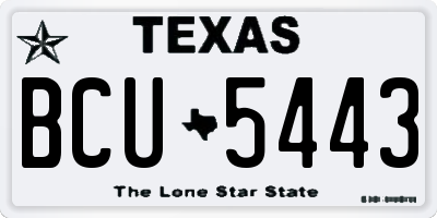 TX license plate BCU5443