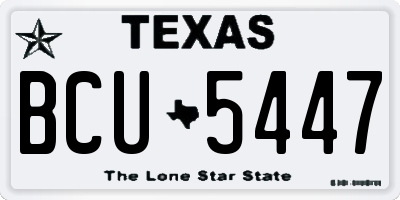 TX license plate BCU5447
