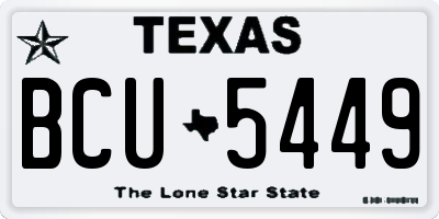 TX license plate BCU5449