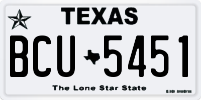 TX license plate BCU5451