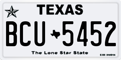 TX license plate BCU5452
