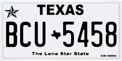 TX license plate BCU5458
