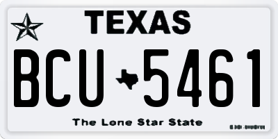 TX license plate BCU5461