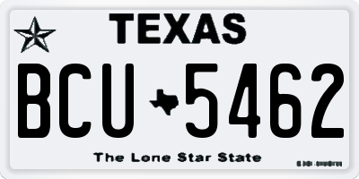 TX license plate BCU5462