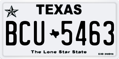 TX license plate BCU5463