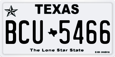 TX license plate BCU5466