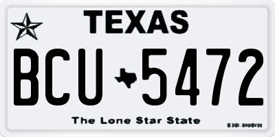 TX license plate BCU5472