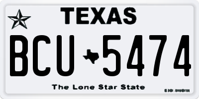 TX license plate BCU5474