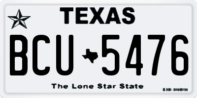 TX license plate BCU5476