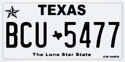 TX license plate BCU5477