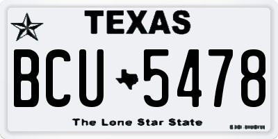 TX license plate BCU5478
