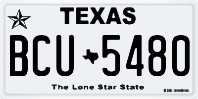 TX license plate BCU5480
