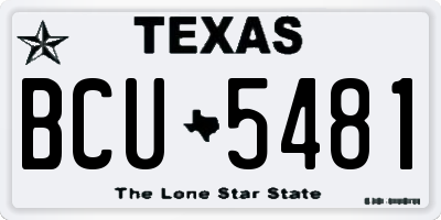 TX license plate BCU5481