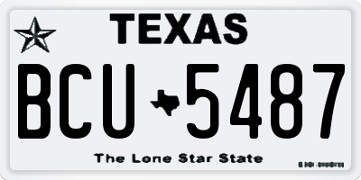TX license plate BCU5487
