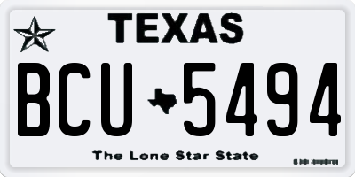 TX license plate BCU5494