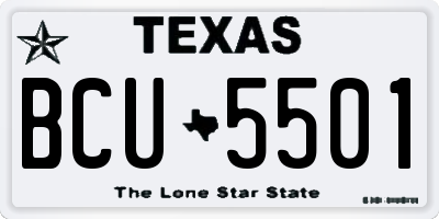TX license plate BCU5501