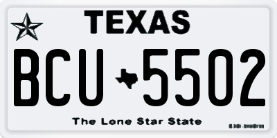 TX license plate BCU5502