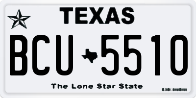 TX license plate BCU5510