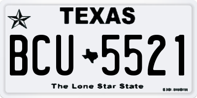 TX license plate BCU5521