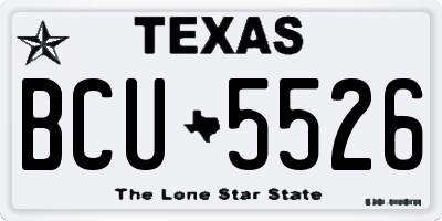 TX license plate BCU5526