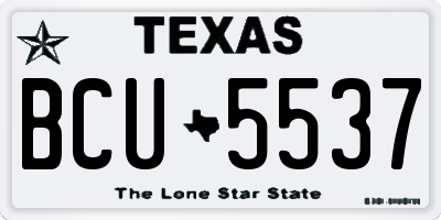 TX license plate BCU5537