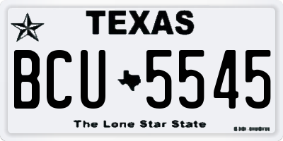 TX license plate BCU5545