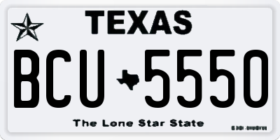 TX license plate BCU5550
