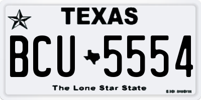 TX license plate BCU5554