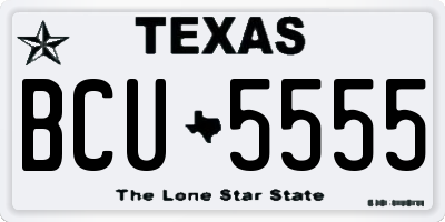 TX license plate BCU5555
