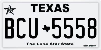 TX license plate BCU5558