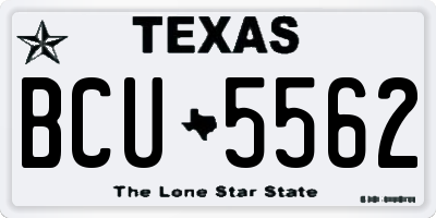TX license plate BCU5562