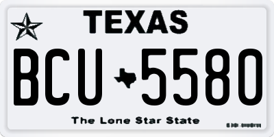 TX license plate BCU5580
