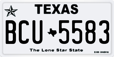 TX license plate BCU5583