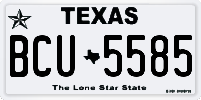 TX license plate BCU5585